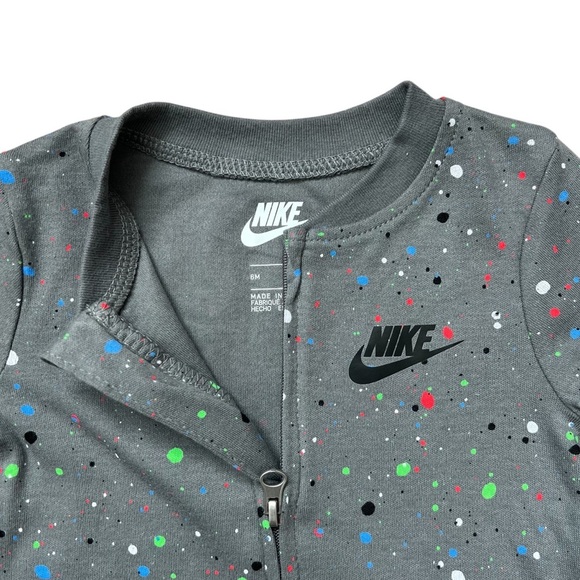 Nike Baby Multicolor Paint Splatter Footed Coverall One piece - Size 6M - Picture 2 of 4